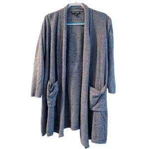 Barefoot Dreams Cozychic Lite Ribbed Robe Cardigan Sweater BlueS/M